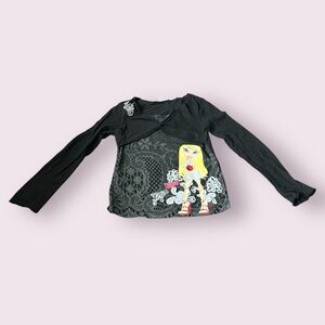 Vintage Girls Bratz Graphic Print Layered Long Sleeve Top Size 7/8